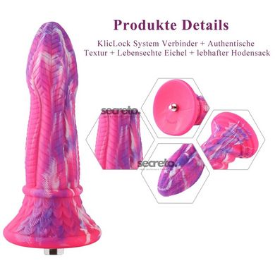 Фалоімітатор для секс-машин Hismith 10.3″ Silicone Monster Dildo Series, система кріплення KlicLok т SO6216 фото