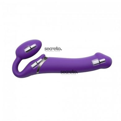 Безремінний страпон з вібрацією Strap-On-Me Vibrating Violet L, діам. 3,7 см, пульт ДК, регульований SO3826 фото