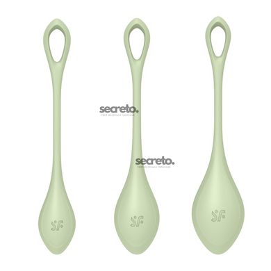 Набор йони бусин Satisfyer Yoni Power 2 Light Green, диаметр 2-2,5-3см, вес 22-44-73гр SO5549 фото