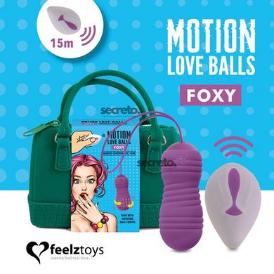 Вагінальні кульки з перлинним масажем FeelzToys Motion Love Balls Foxy з пультом ДК, 7 режимів SO3854 фото