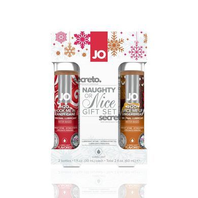 Набір лубрикантів System JO Naughty or Nice Gift Set – Candy Cane & Gingerbread (2×30 мл) SO6163 фото