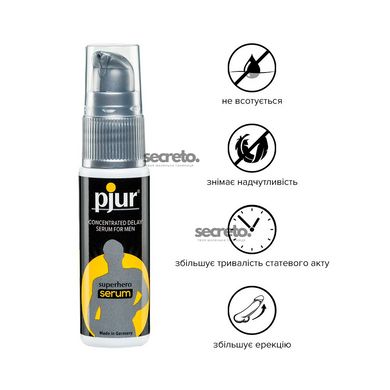 Пролонгирующий гель pjur Superhero Serum 20 мл, создает невидимую пленку снижающую чувствительность PJ12090 фото