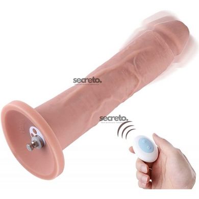 Фалоімітатор 10.2″ з вібрацією для секс-машин Hismith Silicone Dildo with Vibe, KlicLok, пульт ДК SO6211 фото