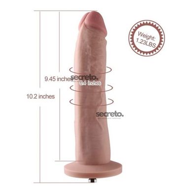 Фалоімітатор 10.2″ з вібрацією для секс-машин Hismith Silicone Dildo with Vibe, KlicLok, пульт ДК SO6211 фото