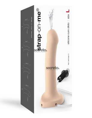 Фалоімітатор, що кінчає Strap-On-Me Dildo Cum Flesh, діаметр 3,6 см, силікон, насадка для страпону SO2704 фото