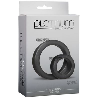 Набір ерекційних кілець Doc Johnson Platinum Premium Silicone — The C-Rings — Charcoal SO4918 фото