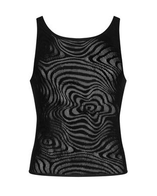 Мужская полупрозрачная майка-борцовка с узором Obsessive T103 tank top S/M/L, черная SO7311 фото