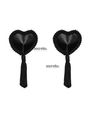 Еротичні наклейки на соски з пензликами Obsessive Tassel nipple covers black, чорні SO7312 фото