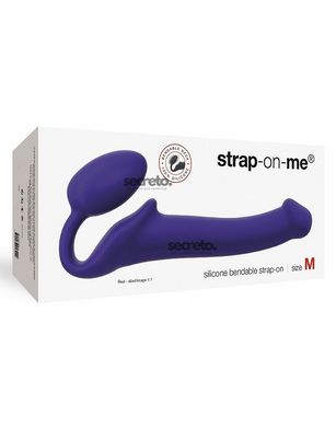 Безремінний страпон Strap-On-Me Violet M, повністю регульований, діаметр 3,3 см SO2707 фото