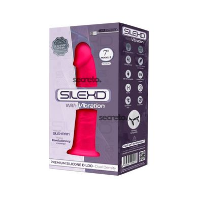 Фаллоимитатор с вибрацией SilexD Henry Vibro Pink (MODEL 2 size 7in), двухслойный, диаметр 4,4 см SO5968 фото