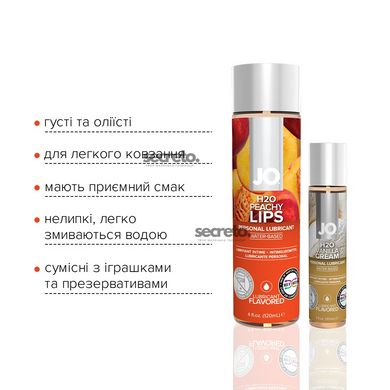 Комплект смакових лубрикантів System JO GWP — Peaches & Cream — Peachy Lips 120 мл & H2O Vanilla 30 SO6771 фото