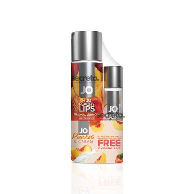 Комплект вкусовых лубрикантов System JO GWP — Peaches & Cream — Peachy Lips 120 мл & H2O Vanilla 30 SO6771 фото