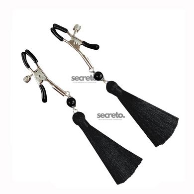 Затискач для сосків Art of Sex - Nipple clamps Black Tassels SO5856 фото