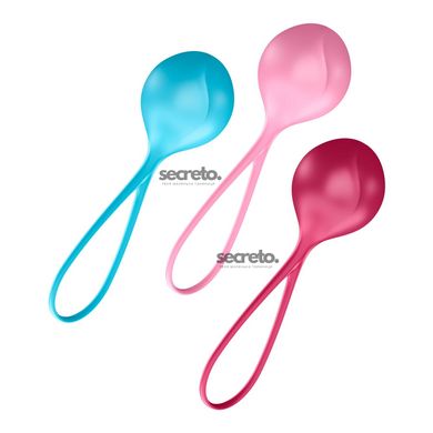 Вагінальні кульки Satisfyer Strengthening Balls (3шт), діаметр 3,8 см, маса 62-82-98г, монолітні SO2302 фото