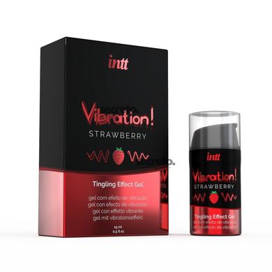 Рідкий вібратор Intt Vibration Strawberry (15 мл), густий гель, дуже смачний, діє до 30 хвилин SO2921 фото