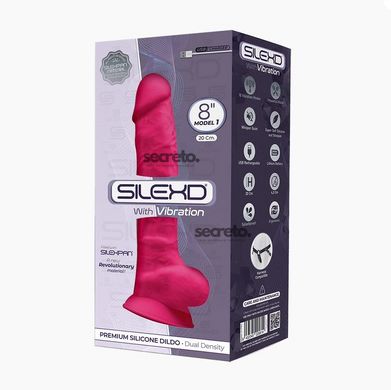 Фалоімітатор з вібрацією SilexD Vetus Vibro Pink (MODEL 1 size 8in), двошаровий, діаметр 4,2см SO4654 фото